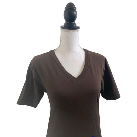 American Apparel Fine Jersey V Neck Ladies Short Sleeve Tee Brown Extra Small - Picture 3 of 9